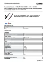Phoenix Contact Bus system cable SAC-2P-MRB/ 5,0-910 SCO 1403631 1403631 Data Sheet
