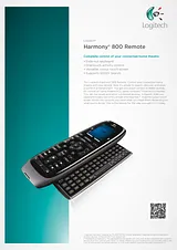 Logitech Harmony 800 QWERTY 915-000186 Dépliant