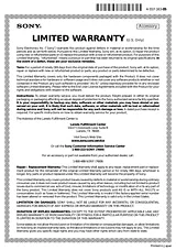 Sony RM-KZ1 Warranty Information