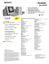 Sony PCV-RX450 Guia De Especificação