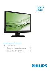 Philips LCD monitor with Ergo base, USB, Audio 220B2CS 220B2CS/00 User Manual