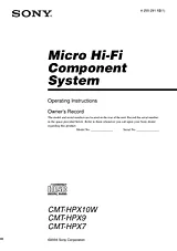 Sony CMT-HPX10W Manual