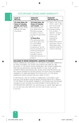 KitchenAid Classic Plus® Series 4.5-Quart Tilt-Head Stand Mixer Warranty Information