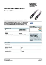 Phoenix Contact Bus system cable SAC-2P-M12MSB/ 0,3-910/M12FSB 1507340 1507340 Ficha De Dados