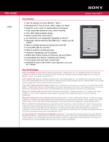 Sony PRS-900 Guide De Spécification