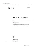 Sony MDS-S50 User Manual