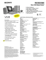 Sony PCV-RX470DS Guide De Spécification