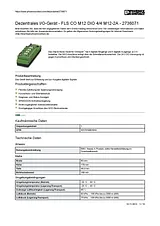 Phoenix Contact Distributed I/O device FLS CO M12 DIO 4/4 M12-2A 2736071 2736071 Data Sheet