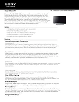 Sony KDL-46EX520 Guia De Especificação