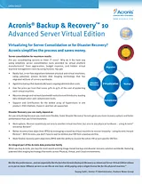 Acronis Backup & Recovery 10 Advanced Server Virtual Edition, w/ Deduplication, 500-1249u, AAP, MNT, FRE TUVLLPFRA22 Scheda Tecnica