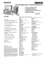 Sony PCV-R538DS Guide De Spécification