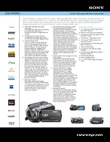 Sony HDR-XR200 Specification Guide