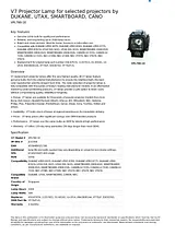 V7 Projector Lamp for selected projectors by DUKANE, UTAX, SMARTBOARD, CANO VPL790-1E Leaflet