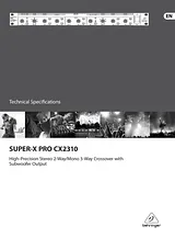 Behringer Super-X Pro CX2310 Specification Sheet