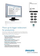Philips LCD widescreen monitor 22" wide WSXGA 220SW8FS1/00/KIT Prospecto