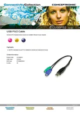 Conceptronic USB  PS/2 Cable C30-001 Leaflet