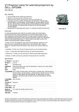 V7 Projector Lamp for selected projectors by DELL, OPTOMA VPL1166-1E Leaflet