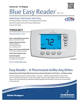 White Rodgers 1F95EZ-0671 Emerson Blue Easy Reader Thermostat Fiche Technique