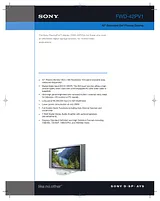 Sony FWD- 42PV1 Guide De Spécification