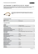 Phoenix Contact FO patch cable FL MM PATCH 2,0 SC-SC Orange 2901807 Hoja De Datos
