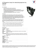 V7 Projector Lamp for selected projectors by EPSON VPL014-1E Data Sheet