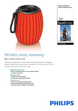 Philips wireless portable speaker SBT30ORG SBT30ORG/00 Fascicule