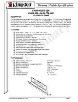 Kingston Technology HyperX 1024MB DDR2 675MHz KHX5400D2/1G Data Sheet