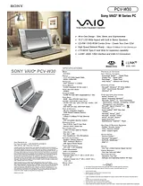 Sony PCV-W30 Guia De Especificação