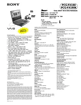 Sony PCG-FX190 Guide De Spécification