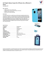 V7 High Gloss Case for iPhone 5s | iPhone 5 blue PA19CBLU-2E Scheda Tecnica