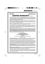 Sony PRS-900 Warranty Information