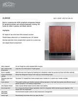 Summit ALB653B - Black / Stainless Steel Frame Door & Handle Specification Sheet