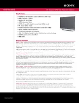 Sony KDS-50A2000 Guida Specifiche