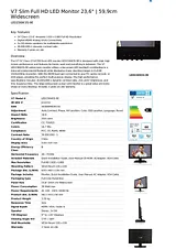 V7 Slim Full HD LED Monitor 23,6" | 59,9cm Widescreen LED236W3S-9E Leaflet