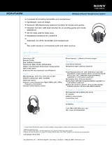 Sony MDR-IF540RK Specification Guide