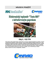 Testo 805 Miniature Infrared Thermometer Optics 1/1 -25 to +250 °C 0563 8051 User Manual