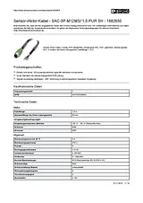 Phoenix Contact Sensor/Actuator cable SAC-3P-M12MS/ 1,5-PUR SH 1682650 1682650 Data Sheet