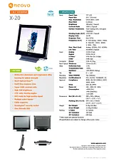 AG Neovo 20" TFT LCD Display X-20, Black P1X20B10E11-A3 Dépliant