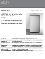Summit FF43ESSSTBADA 3.6 Cu. Ft. ADA Refrigerator - Towel Bar Handle Specification Sheet