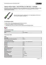 Phoenix Contact Sensor/Actuator cable SAC-5P-MS/ 2,0-186 SCO 1518326 1518326 Data Sheet