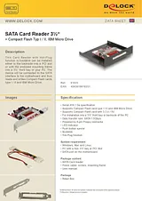 DeLOCK SATA Card Reader 91635 Data Sheet