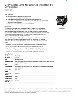 V7 Projector Lamp for selected projectors by MITSUBISHI VPL444-1E Leaflet