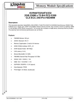 Data Sheet (KVR667D2S4F5/2GI)