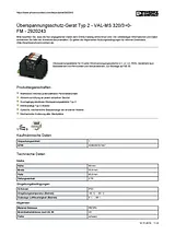 Phoenix Contact Type 2 surge protection device VAL-MS 320/3+0-FM 2920243 2920243 Техническая Спецификация