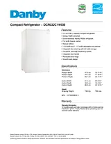 Danby DCR032C1 Specification Sheet