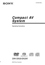 Sony DAV-SA30 Manual De Usuario