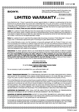 Sony DR-BT22 Warranty Information