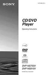 Sony DVP-NS915V Manual Do Utilizador