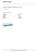 Whitenergy 4600mAh Apple MacBook Pro 15" 06903 Листовка