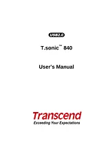 Transcend Information T.sonic 840 Manuel D’Utilisation